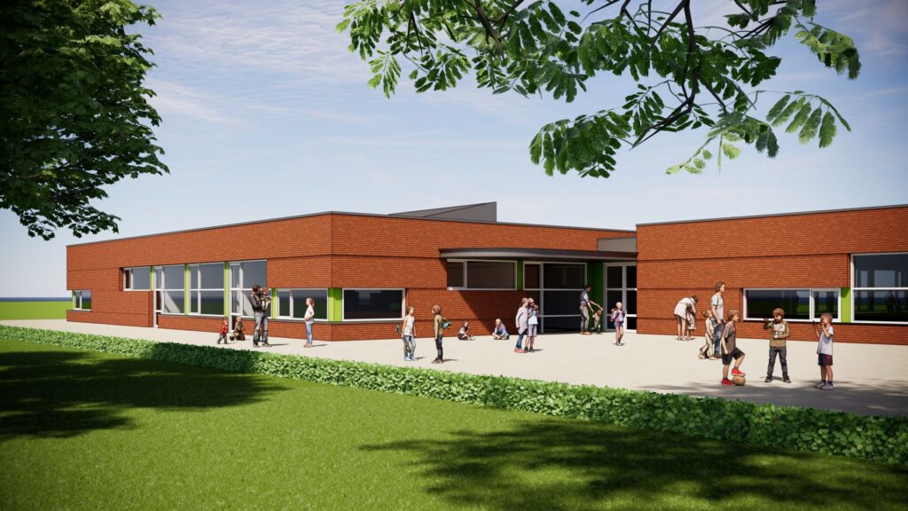 Impressie nieuwbouw Noachschool Schoonrewoerd inclusief Dichtbij kinderopvang